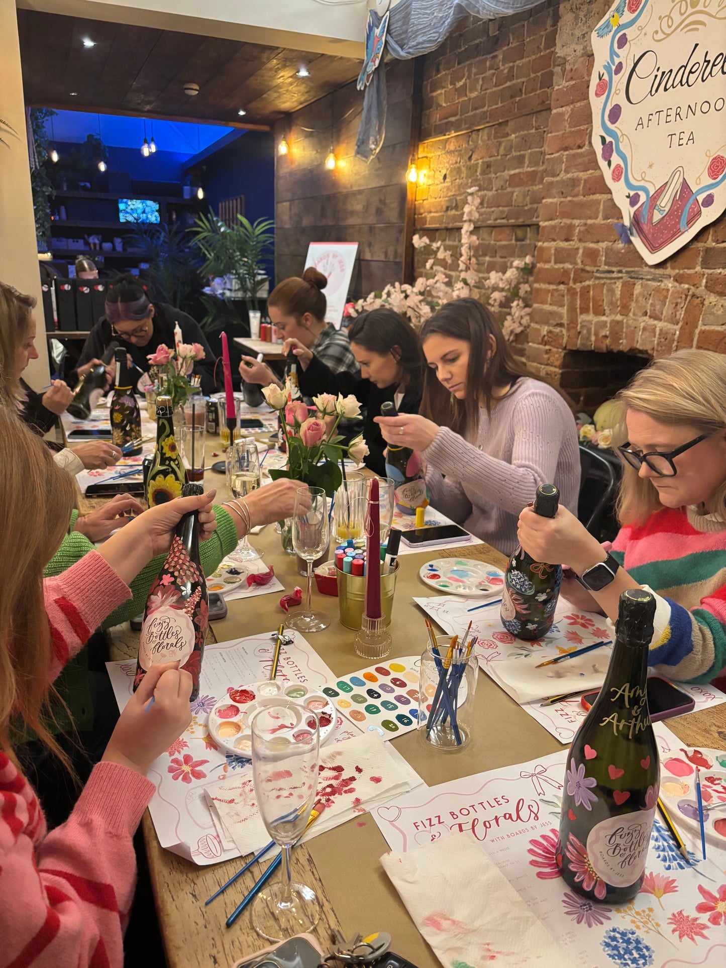 Fizz Bottles & Florals | Painting Workshop | Thursday 29th May 7-9PM