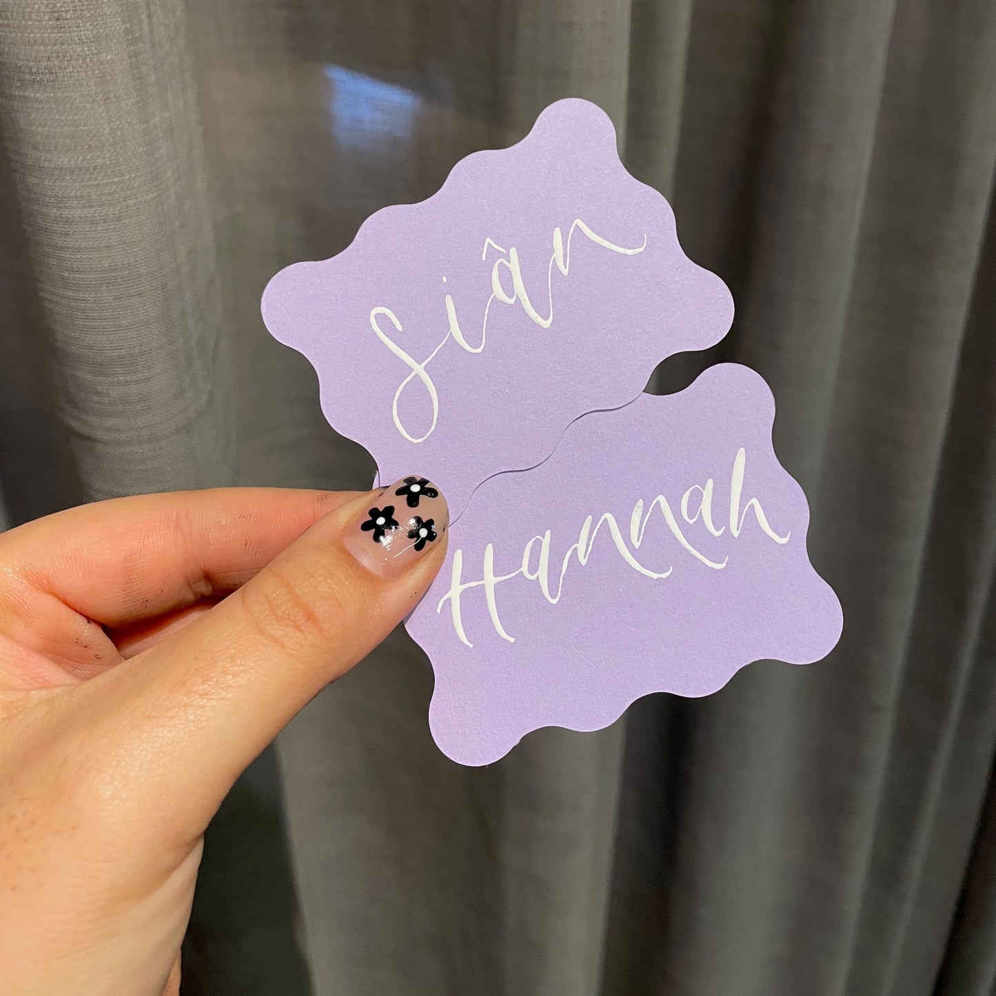 Wave Rectangle Coloured Place Card