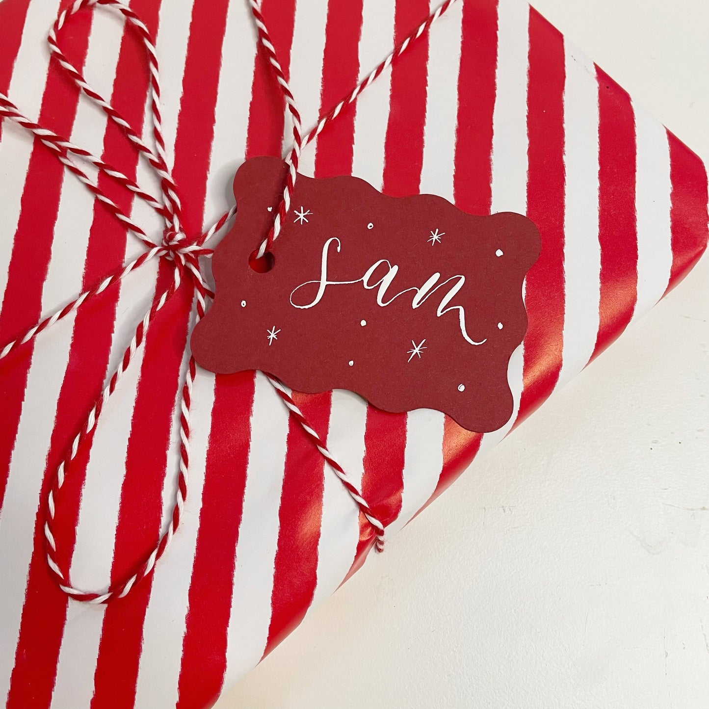Personalised Wavy Rectangle Gift Tag