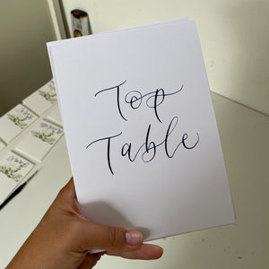 Numerical Table Numbers