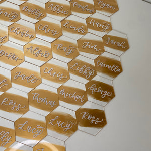 Gold Painted Perspex Place Card
