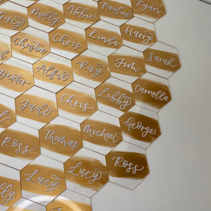 Gold Painted Perspex Place Card