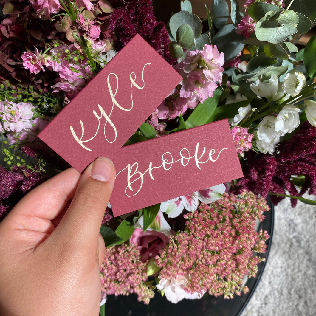 Burgundy Place Cards