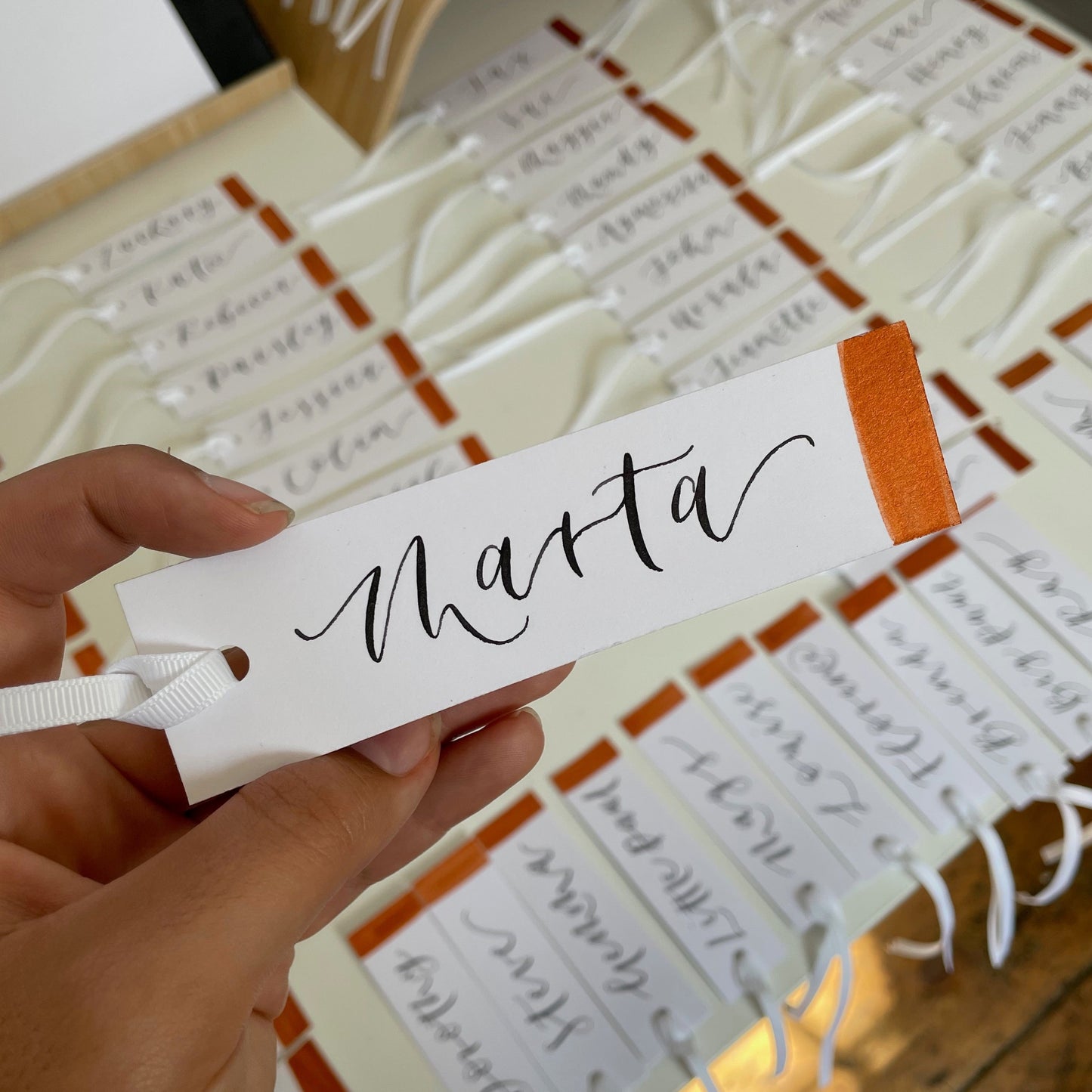 Copper & White Name Tag