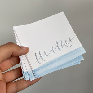 Blue Brush Place Cards