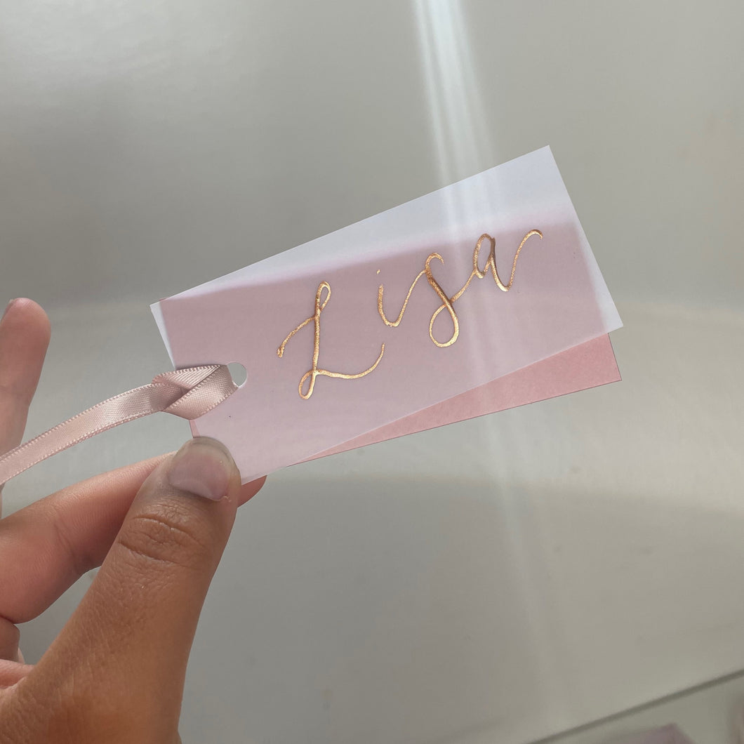 Pink & Vellum Name Tags