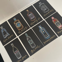 Load image into Gallery viewer, Gin Bottle Illustration Table Names
