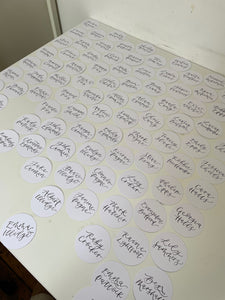 White Circle Place Cards