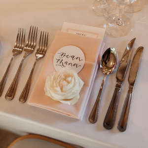 White Circle Place Cards