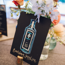Load image into Gallery viewer, Gin Bottle Illustration Table Names
