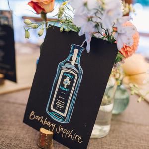 Gin Bottle Illustration Table Names