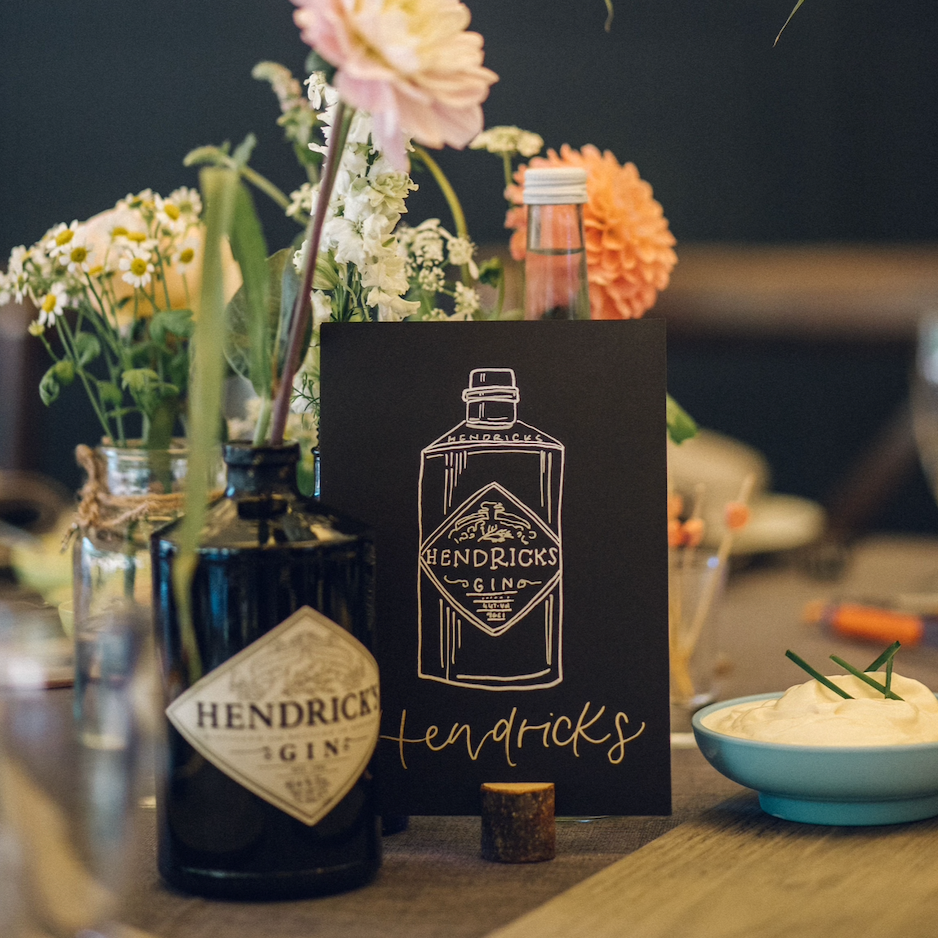 Gin Bottle Illustration Table Names