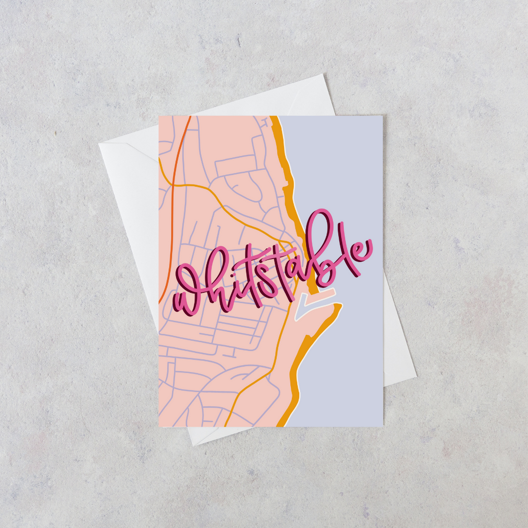 Whitstable Map Greeting Card