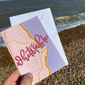 Whitstable Map Greeting Card