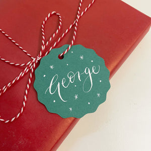 Personalised Wavy Circle Gift Tag