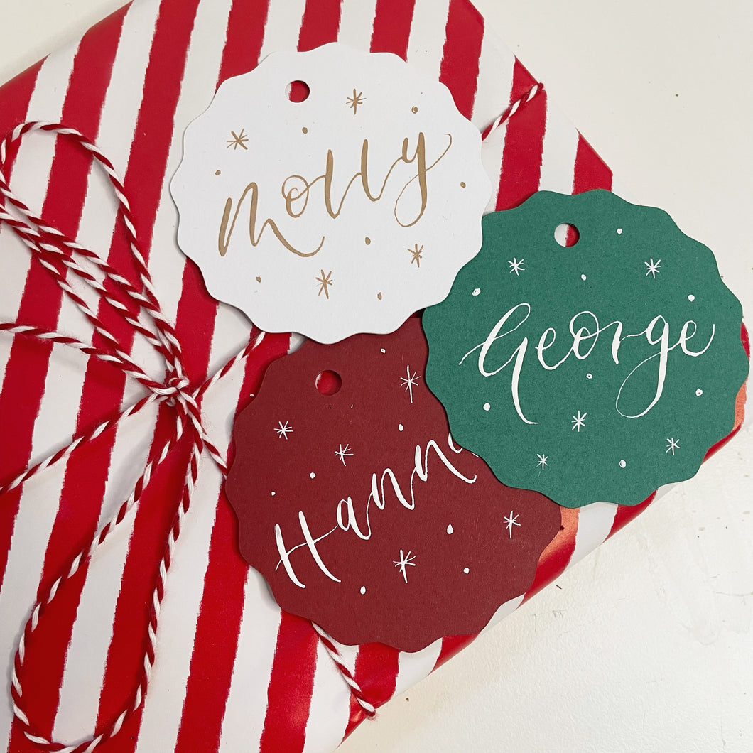 Personalised Wavy Circle Gift Tag