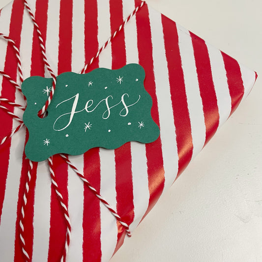 Personalised Wavy Rectangle Gift Tag