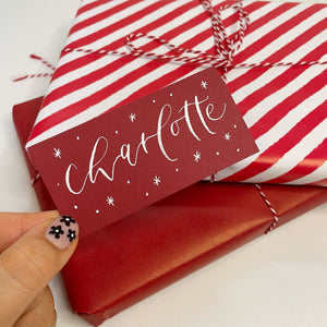 Personalised Christmas Dinner Party Place Card