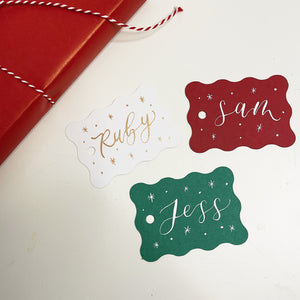 Personalised Wavy Rectangle Gift Tag